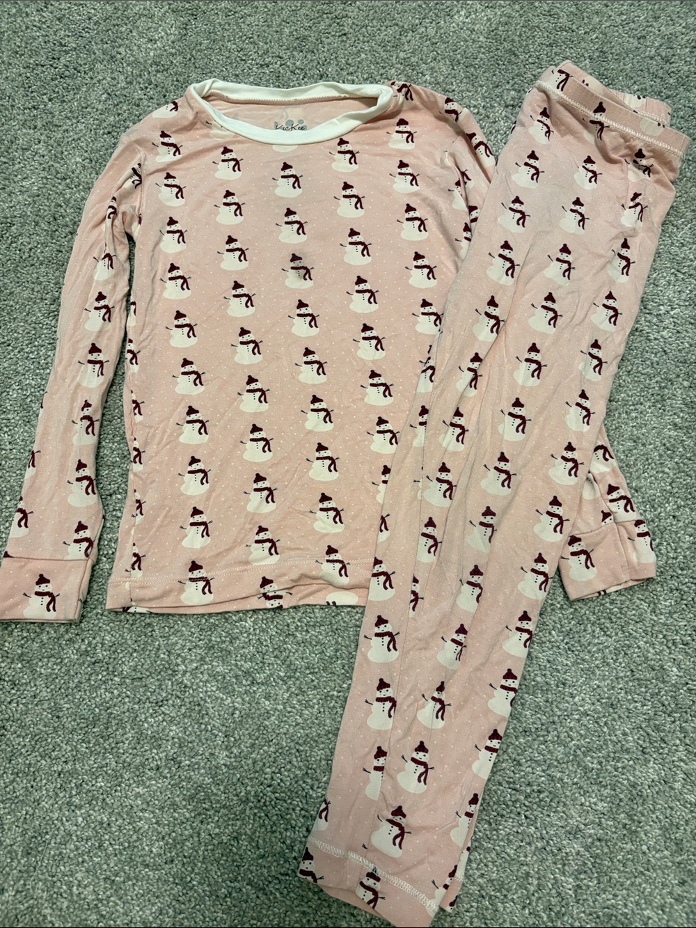 Kickee Pants girls Pink Snowman Pajama Set 6